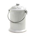Norpro White Ceramic Counter Top Compost Keeper - 1 Gal