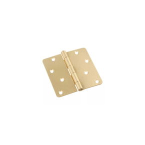 National Hardware Brass 1/4" Radius Round Corners Door Hinge - 4"
