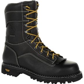 Georgia Boot Men's AMP LT Logger Low Heel Waterproof Work Boots - Black