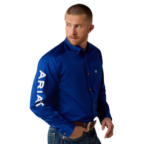 Ariat Men's Cotton Long Sleeve Team Logo Twill Classic Fit Shirt - Ultramarine Ariat Men's Cotton Long Sleeve Team Logo Twill Classic Fit Shirt - Ultramarine