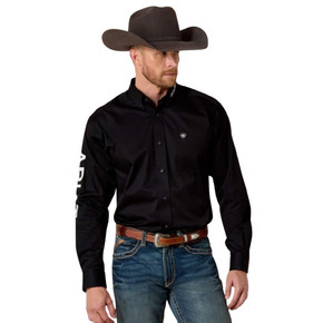 Ariat Men's Black Cotton Long Sleeve Team Logo Twill Classic Fit Shirt Ariat Men's Black Cotton Long Sleeve Team Logo Twill Classic Fit Shirt