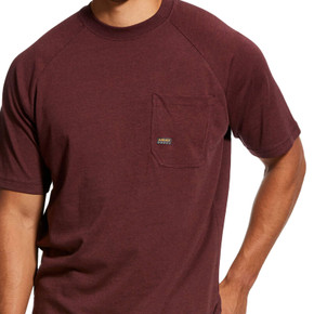 Ariat Rebar Men's Cotton Strong T-Shirt - Burgundy Heather Ariat Rebar Men's Cotton Strong T-Shirt - Burgundy Heather