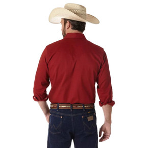 Wrangler Men's Red Premium Performance Cowboy Cut Long Sleeve Shirt Wrangler Men's Red Premium Performance Cowboy Cut Long Sleeve Shirt