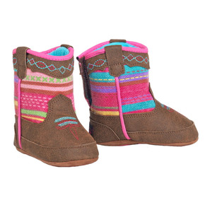 Double Barrel Infant Baby Bucker Serape Print Western Boots