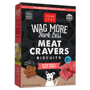 Cloud Star Wag More Bark Less Meat Cravers Beef Jerky Dog Biscuits - 12 Oz