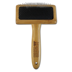 Bamboo Groom Slicker Brush with Stainless Steel Pins