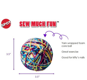Spot Sew Much Fun Yarn Ball For Cat - 3-1/2"