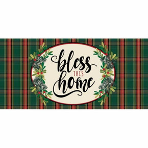 Evergreen Enterprises Bless This Home Plaid House Linen Flag