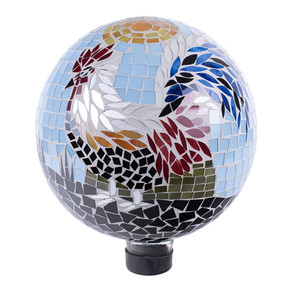 Echo Valley Rooster Mosaic Gazing Globe - 10"