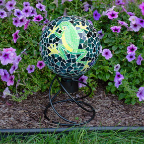 Echo Valley Mosaic Frog Gazing Globe - 10"