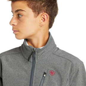 Ariat Boy's Logo 2.0 Softshell Jacket - Charcoal/Americana