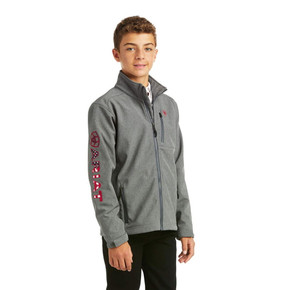 Ariat Boy's Logo 2.0 Softshell Jacket - Charcoal/Americana