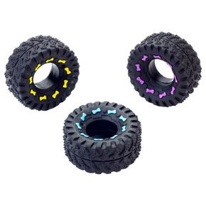 Spot Squeaky Vinyl Tire Toy For Dog Assorted Colors - 3-1/2"