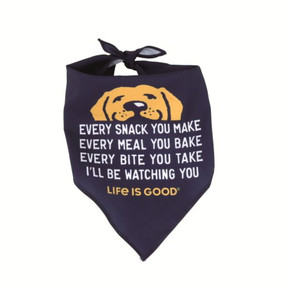 Life Is Good Screen Printed Dog Bandana - Navy - 30"