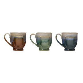 Creative Coop Stoneware Mug with Tea Bag Holder - Assorted