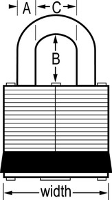 Master Lock Wide Laminated Steel Pin Tumbler Padlock With 2-1/2" Shackle - 1-3/4"