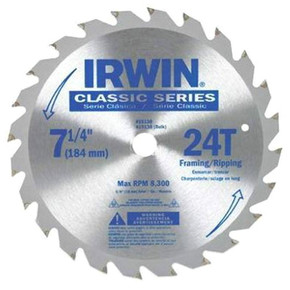 Irwin Classic Series 24 Teeth Circular Saw Blade - 7-1/4"