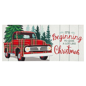 Evergreen Enterprises Plaid Christmas Truck Sassafras Switch Mat - 22"