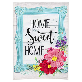 Evergreen Enterprises Home Sweet Home Frame Garden Linen Flag - 12-1/2" X 18"