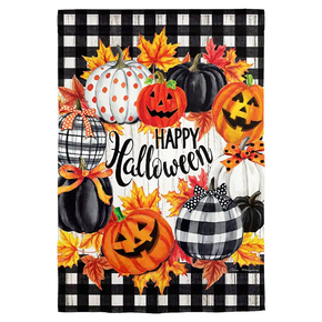 Evergreen Enterprises Halloween Pumpkin Wreath Suede House Flag