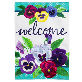 Evergreen Enterprises Pansy Garden Garden Burlap Flag