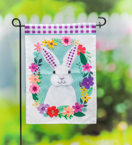 Evergreen Enterprises Gingham Bunny Applique Garden Flag