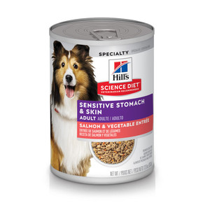 Hill's Science Diet Adult Sensitive Stomach & Skin Salmon & Vegetable Entree Canned Dog Food - 12.8 oz 