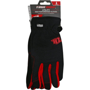 True Grip High Performance Utility Work Gloves - Black/red