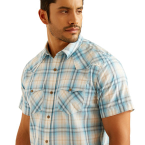 Ariat Men's Retro Fit Harold Short Sleeve Shirt - Blue