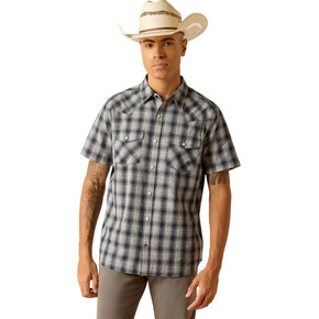 Ariat Men's Retro Fit Haven Short Sleeve Shirt - Deep Blue Ariat Men's Retro Fit Haven Short Sleeve Shirt - Deep Blue