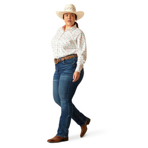 Ariat Women's Kirby Stretch Long Sleeve Shirt - Steer Garden