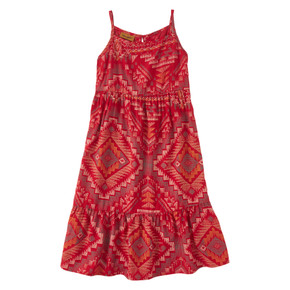 Wrangler Girl's Sleeveless Tiered Dress - Red
