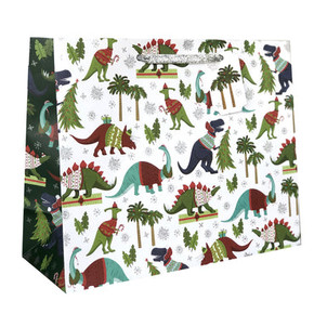 Jillson & Roberts Christmas Dinosaur Tote - Large