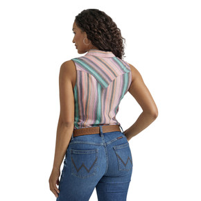 Wrangler Retro Women's Punchy Western Sleeveless Snap Shirt - Multi