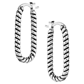 Montana Silversmiths Rustic Rope Rectangle Hoop Earring