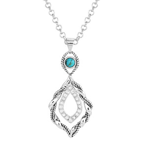 Montana Silversmiths Twisted In Time Crystal Turquoise Necklace