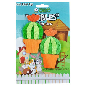 A&E Cage Nibbles Barrel Cactus Loofah Chew Toy with Wood - 2 ct