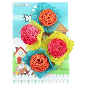 A&E Cage Nibbles Bon  Loofah Small Animal Chew Toys - 4 ct