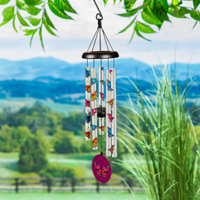 Evergreen Enterprises Butterfly Printed Hand Tuned Wind Chime - 27"