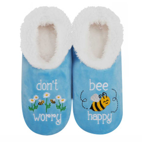 Snoozies Women's "Don't Worry Bee Happy" Pairables Slippers - Small