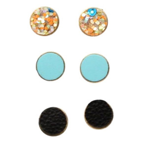 Blazin Roxx Women's Glitter Stud Earrings - 3 pcs