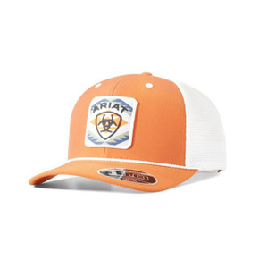 Ariat Men's Flexfit 110 Geo Patch Rope Cap- Orange Ariat Men's Flexfit 110 Geo Patch Rope Cap- Orange