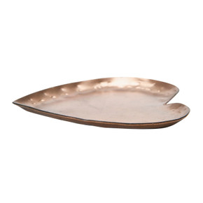 Creative Co-op Bits & Bobs Decorative Pounded Metal Heart Dish - 4" - Copper Plated