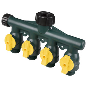 Melnor HiFlo 4-Way Hose Valve - 8-1/2" X 2-3/8" X 4-3/4" Melnor HiFlo 4-Way Hose Valve - 8-1/2" X 2-3/8" X 4-3/4"