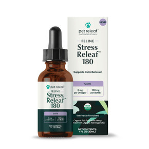 Pet Releaf Feline Stress Releaf 180mg Calming Hemp Oil for Cats - 1 fl oz
