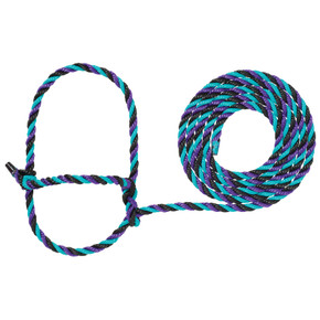 Weaver Livestock Cattle Rope Halter - Purple/Black/Teal - 7'