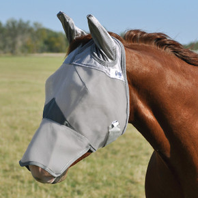 Cashel Crusader Standard Horse Long Nose Ear Fly Mask - Grey