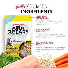 Grandma Lucy's 3 Bears Chicken Recipe Dog Food - 1 lb