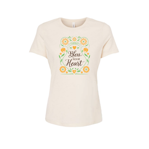 Farm Built Womens Bless Your Heart Short Sleeve Gold