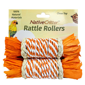 Exotic Nutrition NativeCritter Rattle Rollers For Small Animal Toys - 5" X 1" X 2"